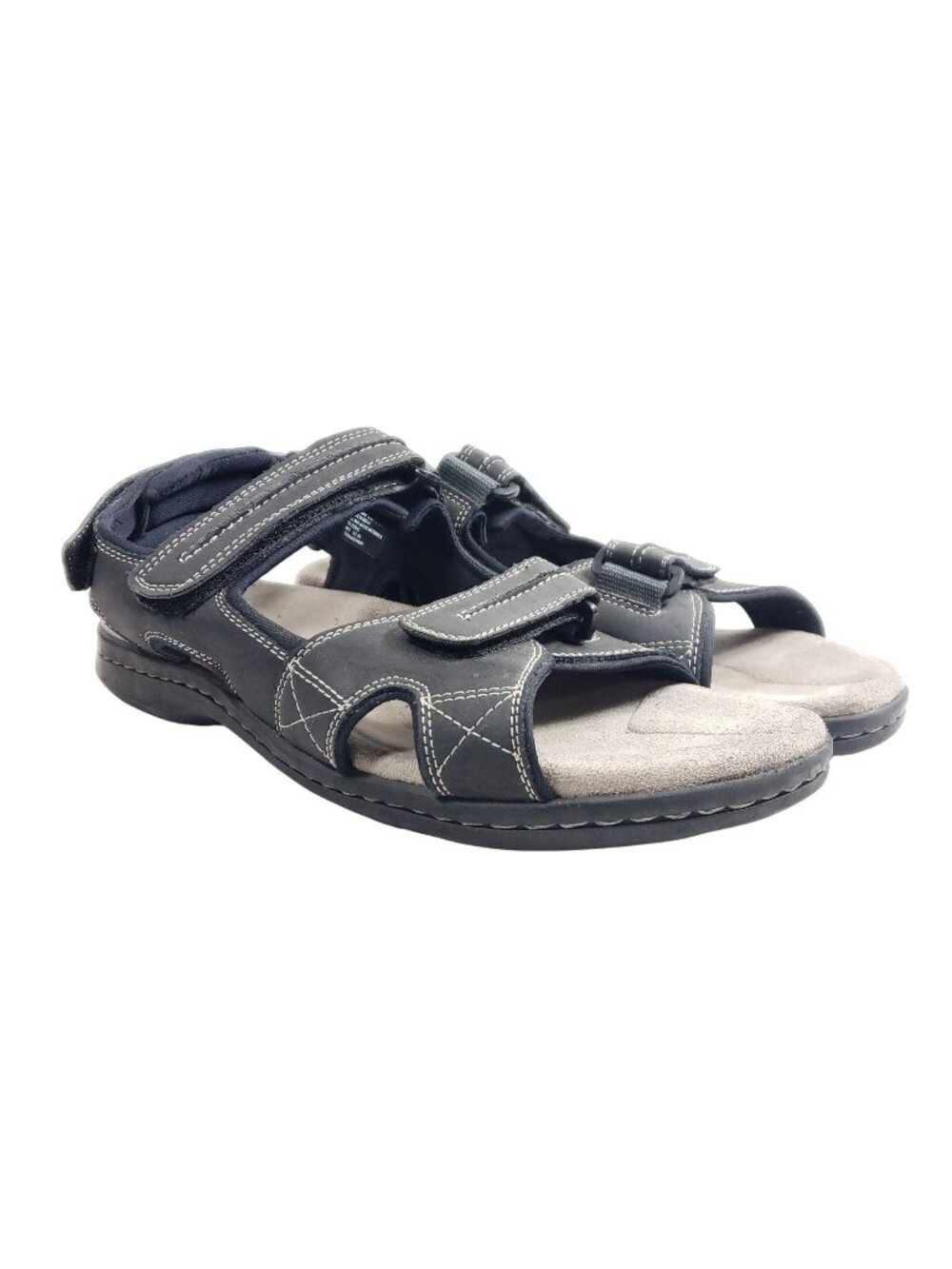 Dockers Mens Size 12 Black Sandals With Adjustable Straps & Cushioned Soles